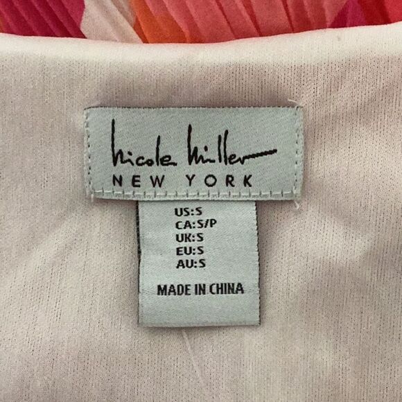 NICOLE MILLER NEW WITH TAGS BRIGHT COLORED PRINTED PLEATED MINI DRESS SMALL - Picture 9 of 9